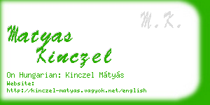 matyas kinczel business card