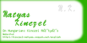 matyas kinczel business card